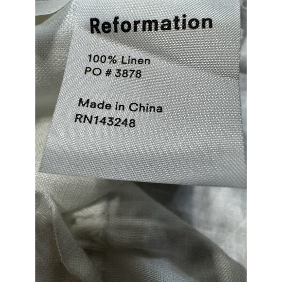 Reformation Linen Lace Blouse SZ M Romantic Victorian Top Ivory Heritage Knit St - Picture 8 of 10